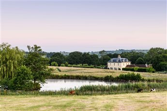  Holland Farm, Somerset - views across the lower lake towards house.  Photo Jason Ingram.