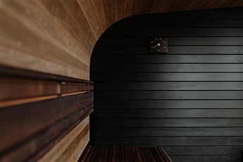 Inside an Aire+ Outdoor Sauna