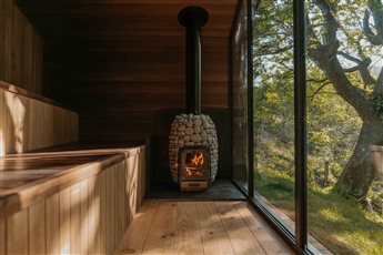 Inside an Arden Outdoor Sauna