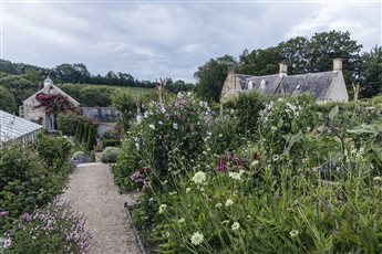 Greenhouse walk, kitchen garden, Batcombe House-home of Libby Russell